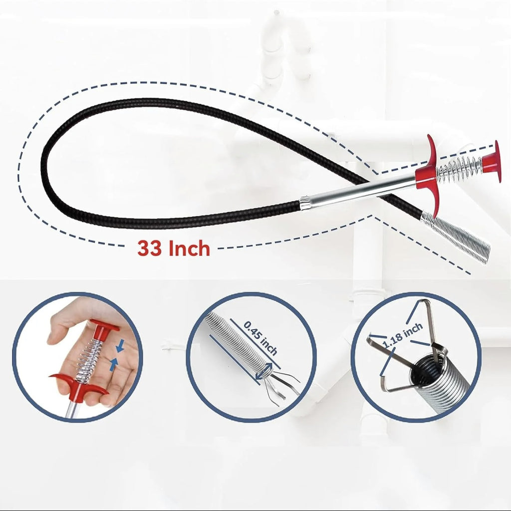 “Drain Snake Tool – Instantly Unclog Your Sink & Shower in Seconds 🚿🔥”